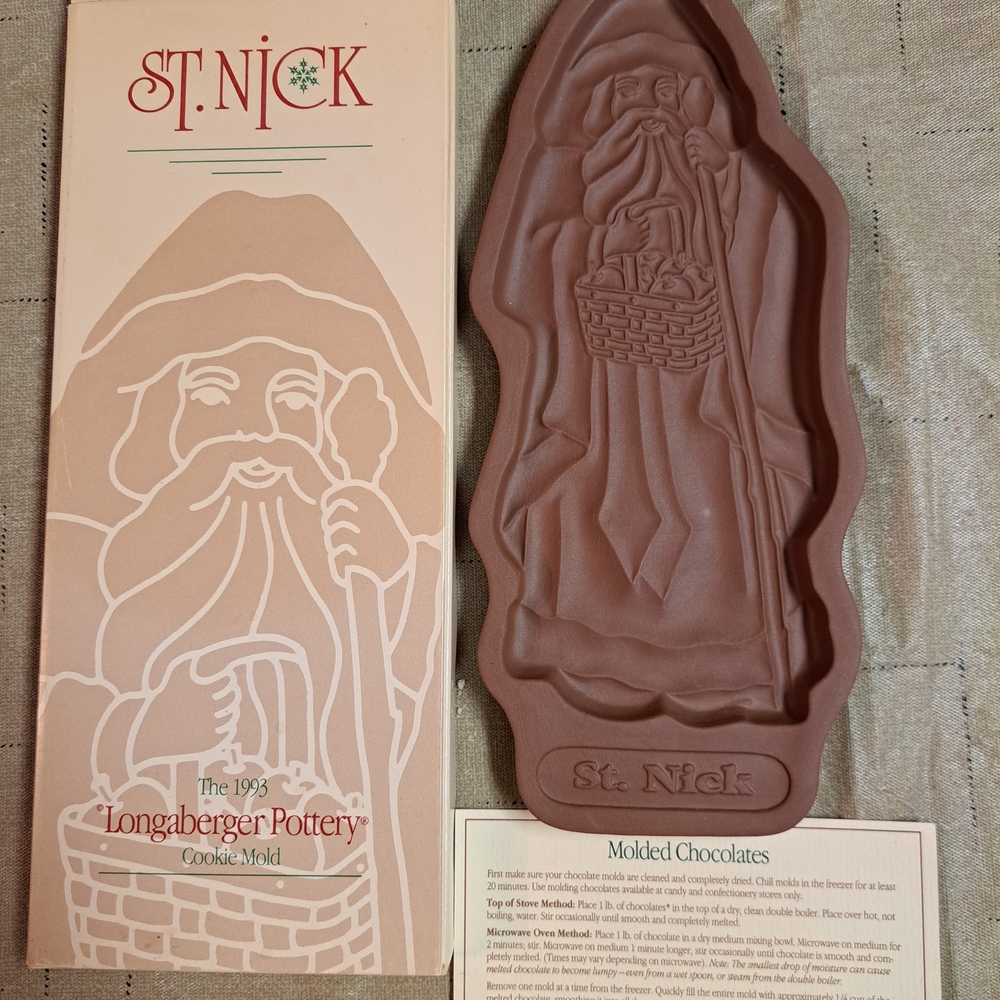 Longaberger Pottery St. Nick Cookie Mold